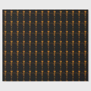 Funny Halloween Skeleton Dancer Wrapping Paper