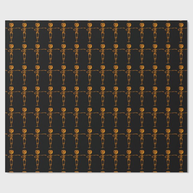 Funny Halloween Skeleton Dancer Wrapping Paper (Flat)