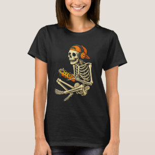 Funny Halloween Skeleton Gamer Video Gaming Boys M T-Shirt