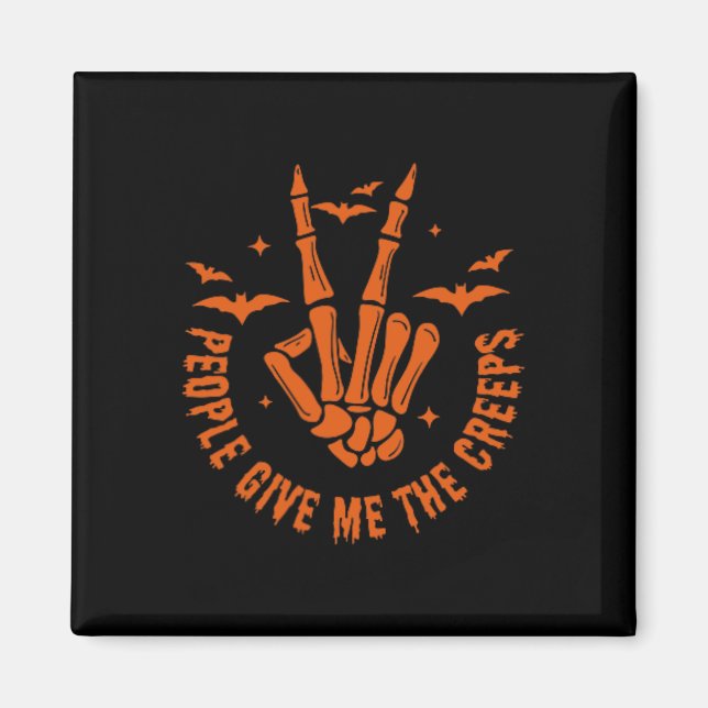 Funny Halloween Skeleton Hand Fall People Give Me  Magnet (Front)