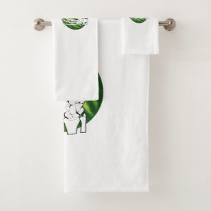 Funny Halloween Skeleton Hands Holding Melons Bath Towel Set
