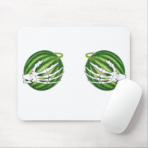 Funny Halloween Skeleton Hands Holding Melons Mouse Pad