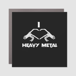 Funny Halloween Skeleton Heart Hands Classic Car Magnet