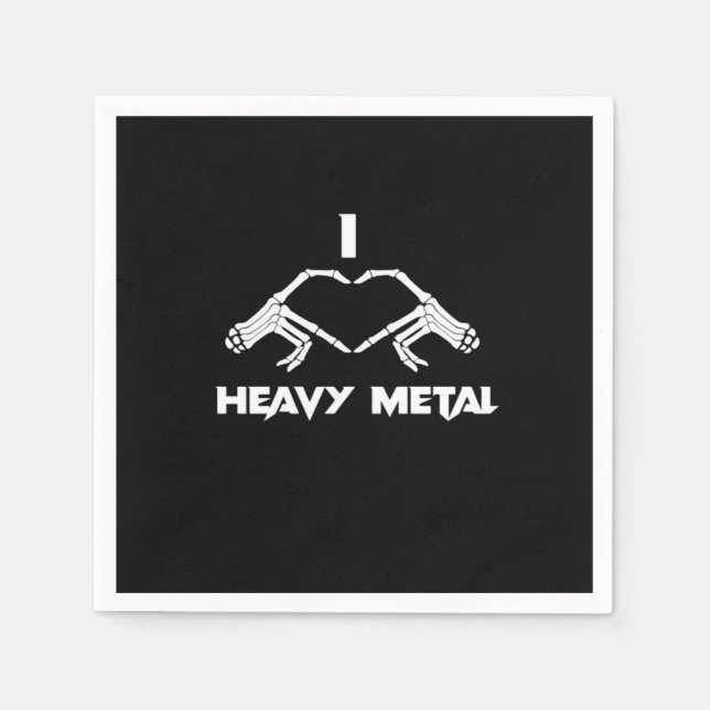 Funny Halloween Skeleton Heart Hands Classic Napkins (Front)