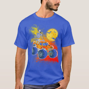 Funny Halloween Skeleton MonsterTruck Kids Boys To T-Shirt