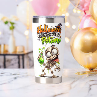 Funny Halloween Skeleton Tumbler
