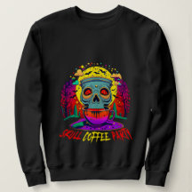 Funny Halloween Skull Coffee Addict Party