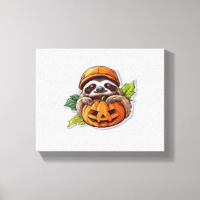 Funny Halloween Sloth Sticker Classic T-Shirt Canvas Print (Front)