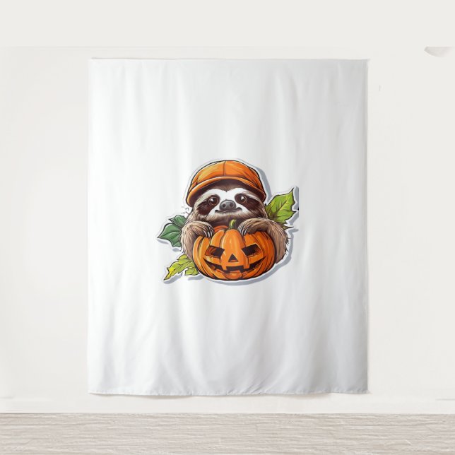 Funny Halloween Sloth Sticker Classic T-Shirt Tapestry (Front)