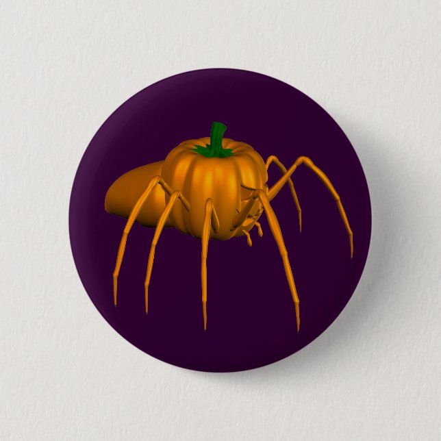 Funny Halloween Spider Pinback Button (Front)