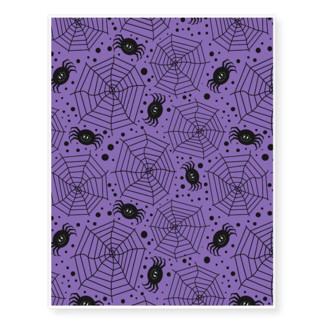 Funny Halloween Spiders Temporary Tattoos (Front)