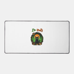 Funny Halloween Spooky Black Cat Pumpkin Bat Starr Desk Mat