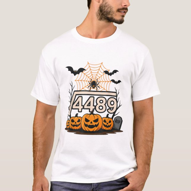 Funny Halloween Square Root 4489 67 Meme Math Teac T-Shirt (Front)