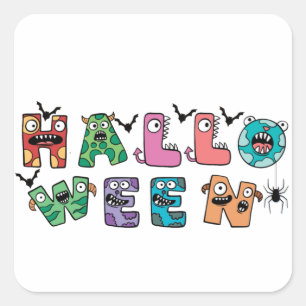 Funny Halloween Square Sticker