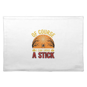 Funny Halloween Stick Shift Spider Web Shirt Desig Cloth Placemat