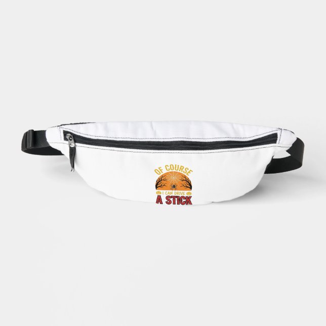 Funny Halloween Stick Shift Spider Web Shirt Desig Fanny Pack (Front)