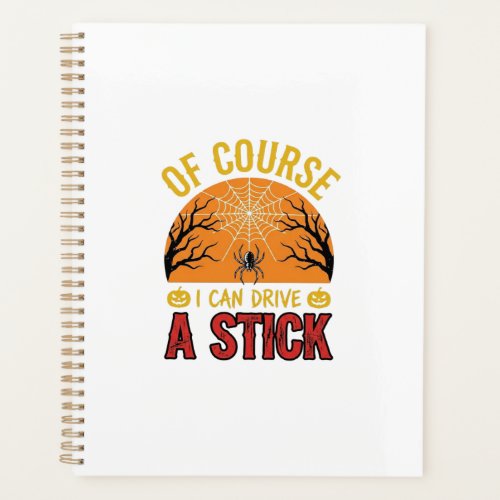 Funny Halloween Stick Shift Spider Web Shirt Desig Planner
