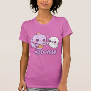 Funny Halloween Sticker – Kawaii Genie & Ghost T-Shirt