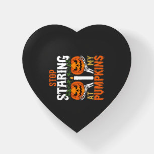 Funny Halloween Stop Staring at My Pumpkins Paperweight