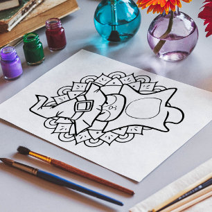 Funny Halloween Sugar Glider Coloring Page Poster