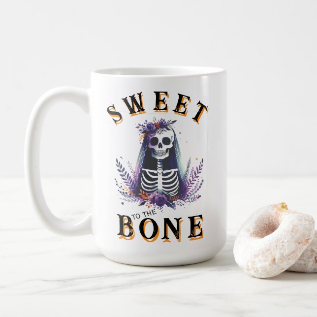 Funny Halloween Sweet to the Bone  Coffee Mug (With Donut)