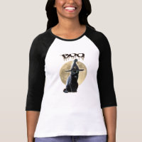 Funny Halloween t-shirt with black Cat and moon