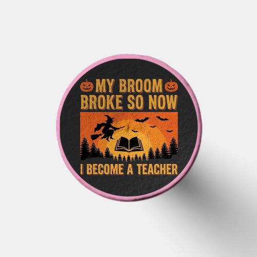 Funny Halloween Teacher Broom Broke Design (2) Golf Tees