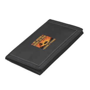 Funny Halloween Teacher Broom Broke Design (2) Tri-fold Wallet