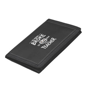Funny Halloween Teacher Broom Broke Design Tri-fold Wallet