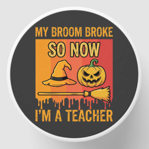 Funny Halloween Teacher My Broom Broke Witch Desig Mini Candle Favors