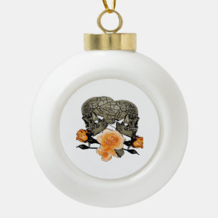Funny Halloween Till Death Do Us Part Design Ceramic Ball Christmas Ornament