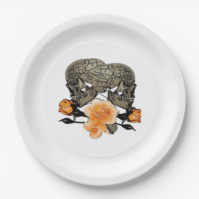 Funny Halloween Till Death Do Us Part Design Paper Plates (Front)