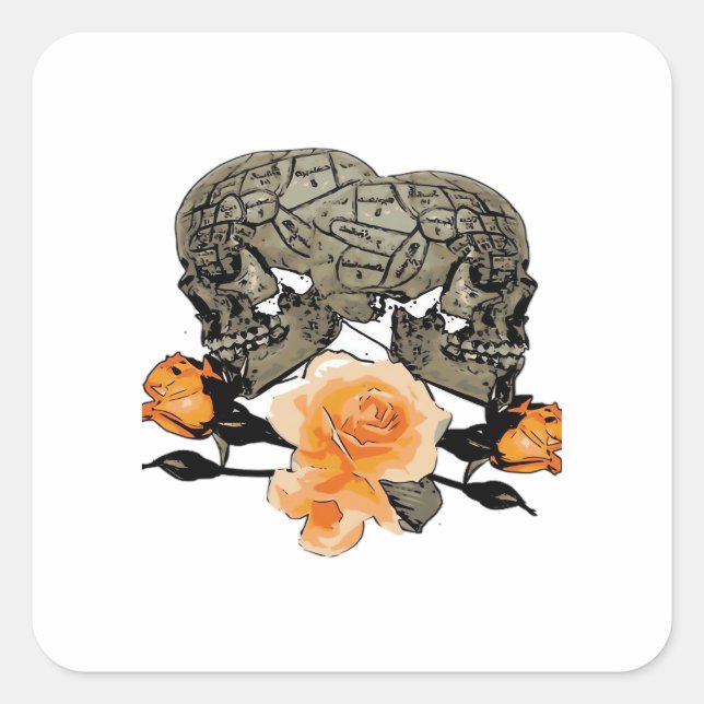 Funny Halloween Till Death Do Us Part Design Square Sticker (Front)