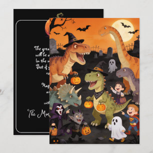 Funny HALLOWEEN Time With DINOSAURS 1 Holiday Card