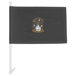 Funny Halloween Treats Ghost Haunted House Design_ Car Flag