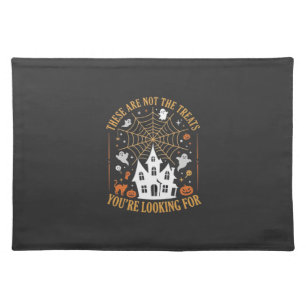 Funny Halloween Treats Ghost Haunted House Design_ Cloth Placemat