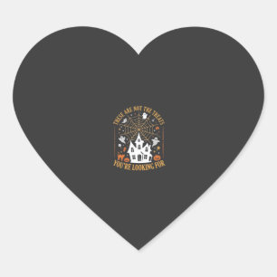 Funny Halloween Treats Ghost Haunted House Design_ Heart Sticker