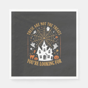 Funny Halloween Treats Ghost Haunted House Design_ Napkins