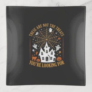 Funny Halloween Treats Ghost Haunted House Design_ Trinket Tray