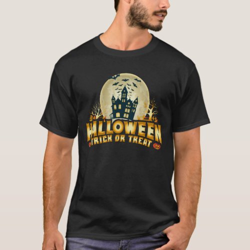Funny Halloween Trick or Treat Scary T_Shirt