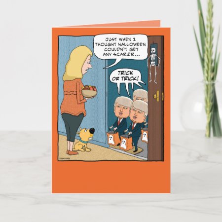 Funny Halloween Trump Trick-or-treaters Card