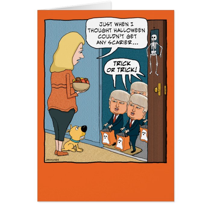 Funny Halloween Trump Trick-or-Treaters Card | Zazzle