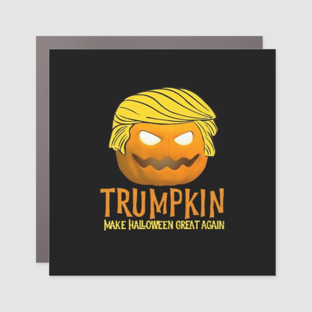 Funny Halloween Trumpkin Car Magnet (Front)