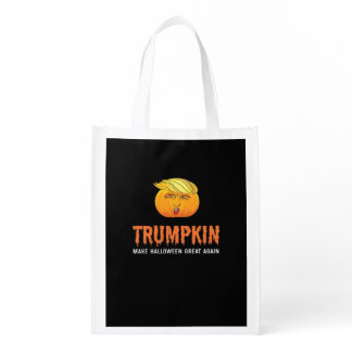 Funny Halloween Trumpkin  Grocery Bag