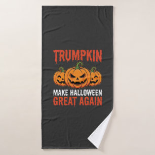 Funny Halloween Trumpkin Pumpkin Parody Bath Towel Set