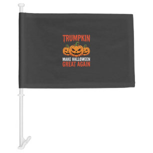 Funny Halloween Trumpkin Pumpkin Parody Car Flag