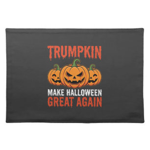 Funny Halloween Trumpkin Pumpkin Parody Cloth Placemat