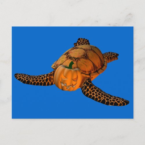 Funny Halloween Turtle Postcard
