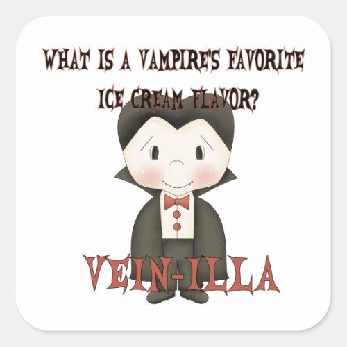 Funny Halloween Vampire Joke Square Sticker