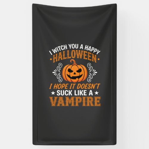 Funny Halloween Vampire Pumpkin Banner